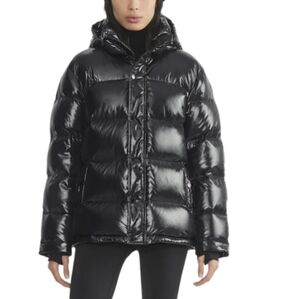 Aritzia Glossy Black Puffer Jacket